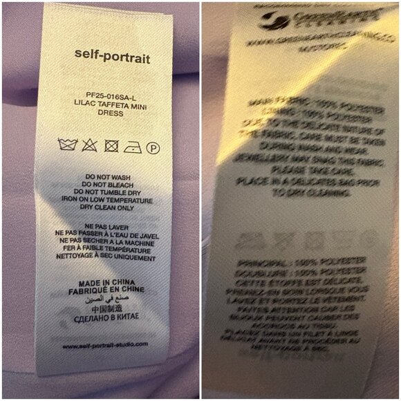 NWT Self-Portrait Lilac Taffeta Mini Dress purple shift size US 6 UK 10 S - Picture 13 of 13